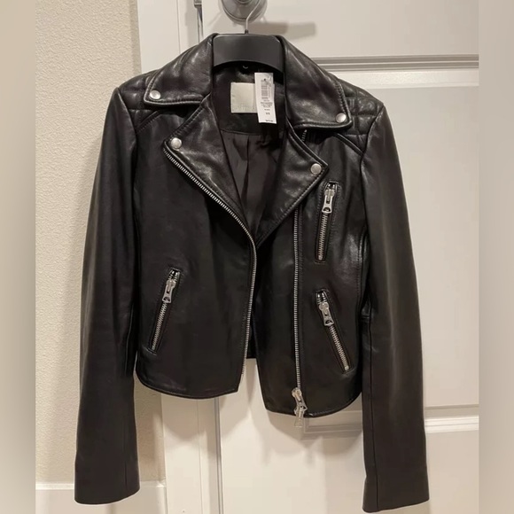 NWT Wilfred Richards Leather Biker Jacket XS - Picture 1 of 9
